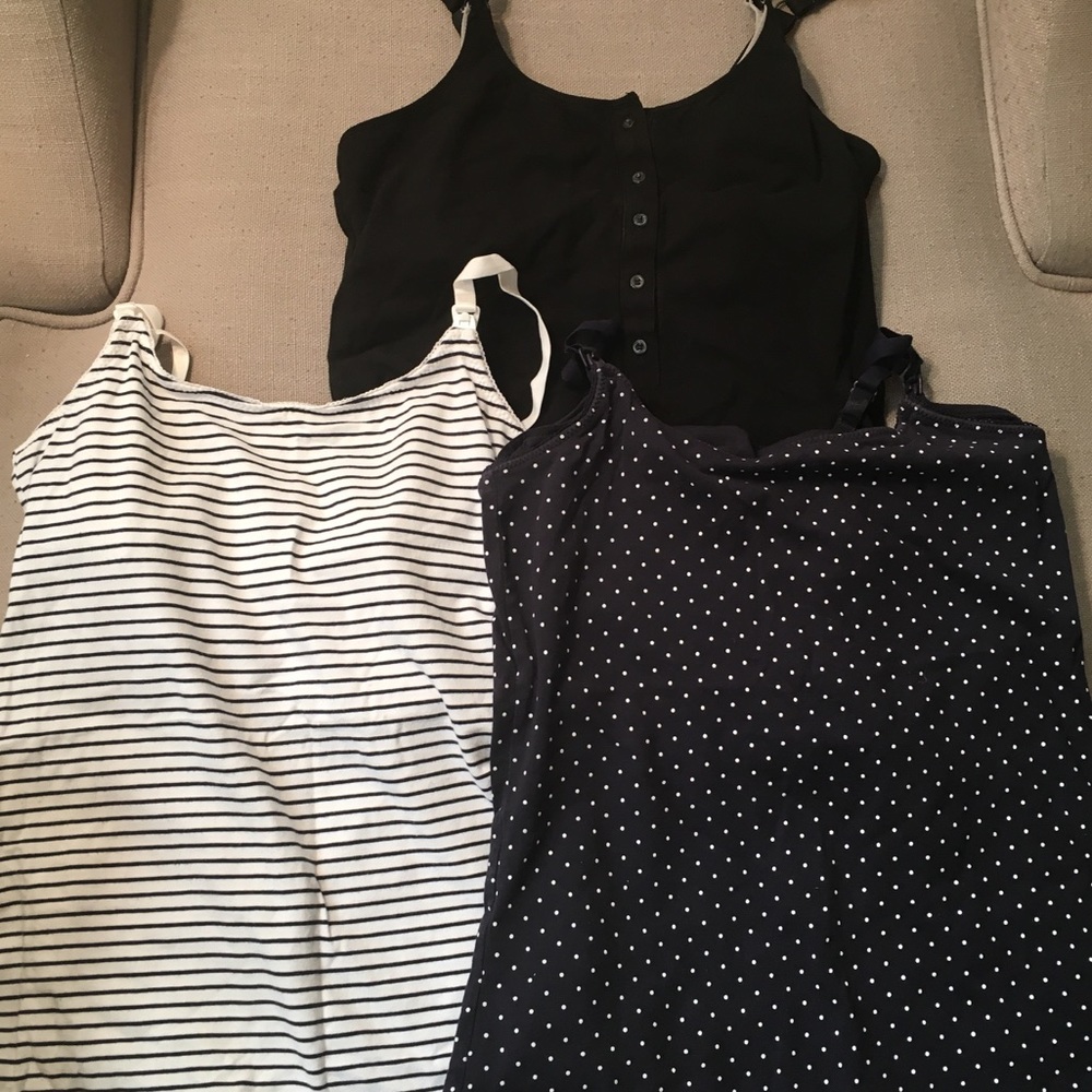 Three nursing tank top camisoles
